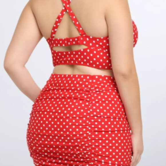 Torrid red polka dot bikini + swim skirts / pin-up burlesque VLV vintage retro - Picture 3 of 14